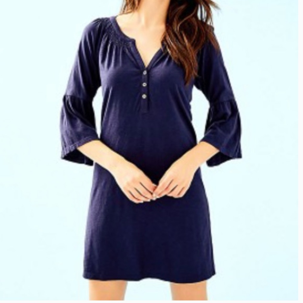 NWT Lilly TEIGAN Cotton Dress Navy